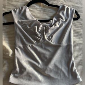 Boutique Elegant Silver Sleeveless Top